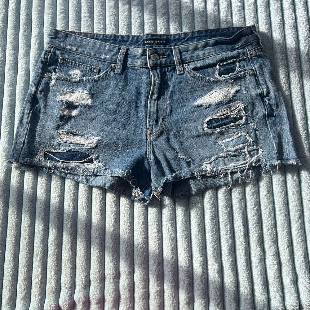 Lucky Brand Ripped Blue Jean Shorts